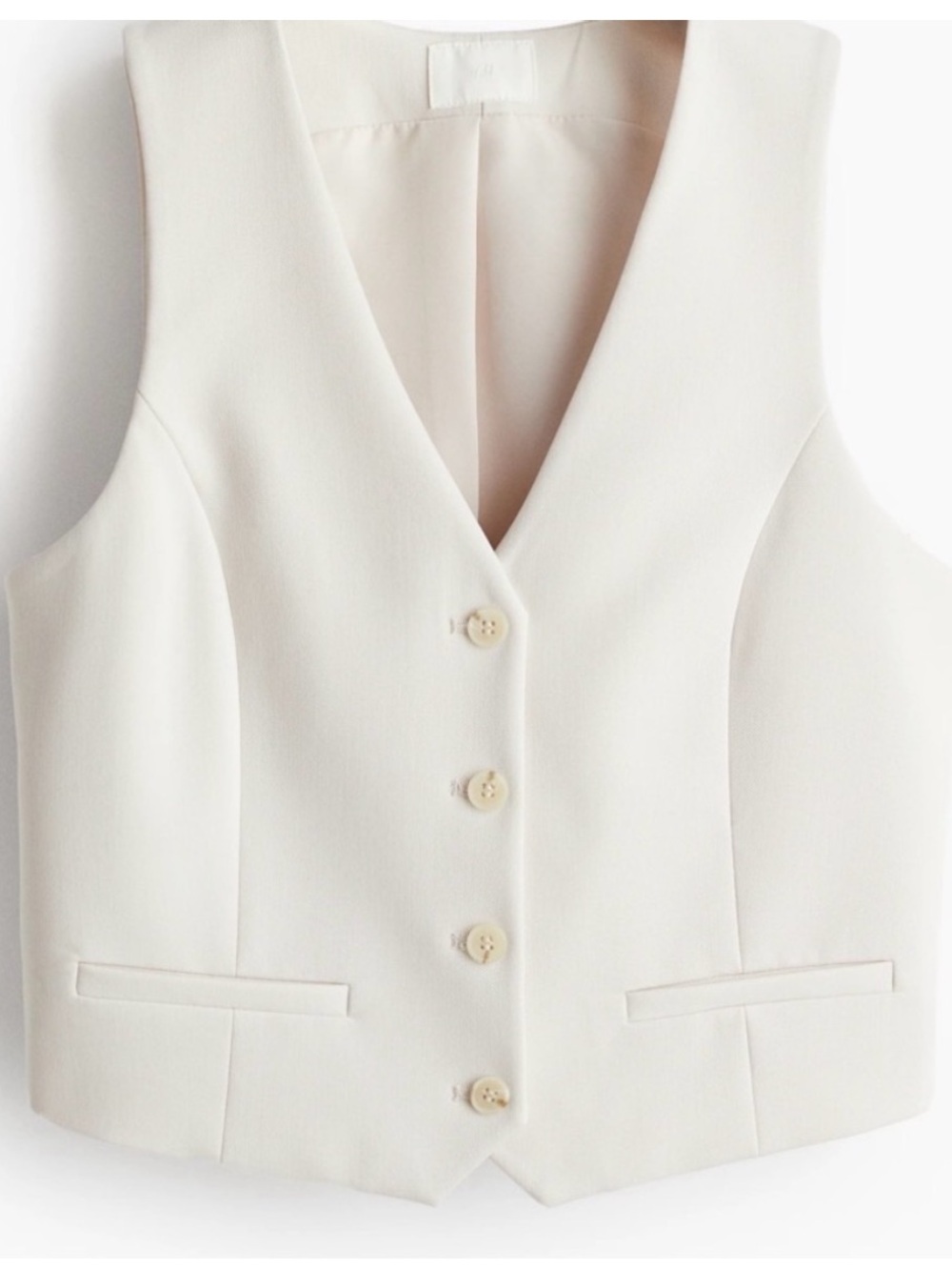 Womens H&M White Suit Vest Small Tank Top NWT